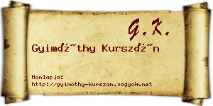 Gyimóthy Kurszán névjegykártya